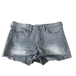 NWT Madewell Black High-Rise Denim Cutoff Summer Shorts Women's 28 Frayed Hem
